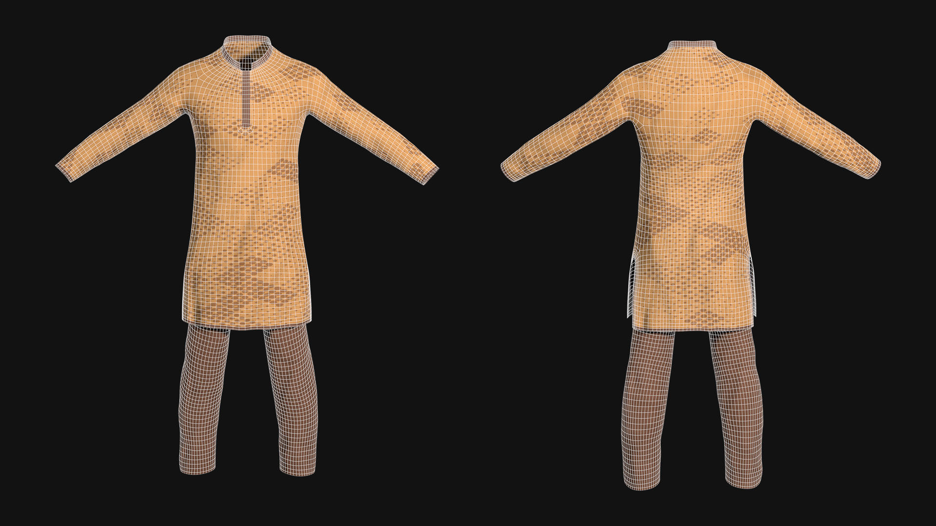 A Traditional Cloth for Men Punjabi 3D model_8