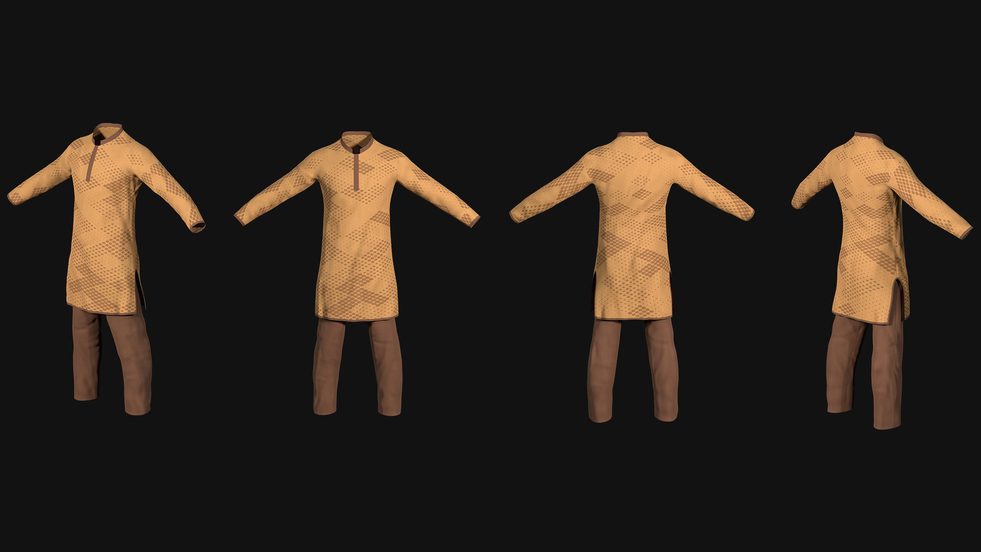 A Traditional Cloth for Men Punjabi 3D model_2