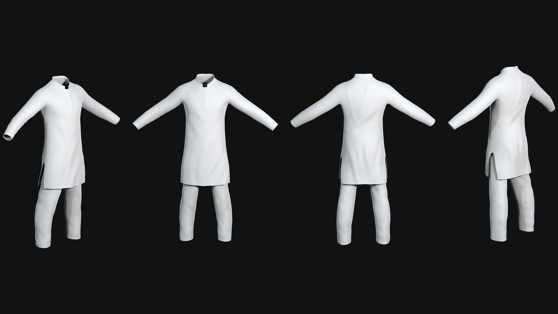A Traditional Cloth for Men Punjabi 3D model_12