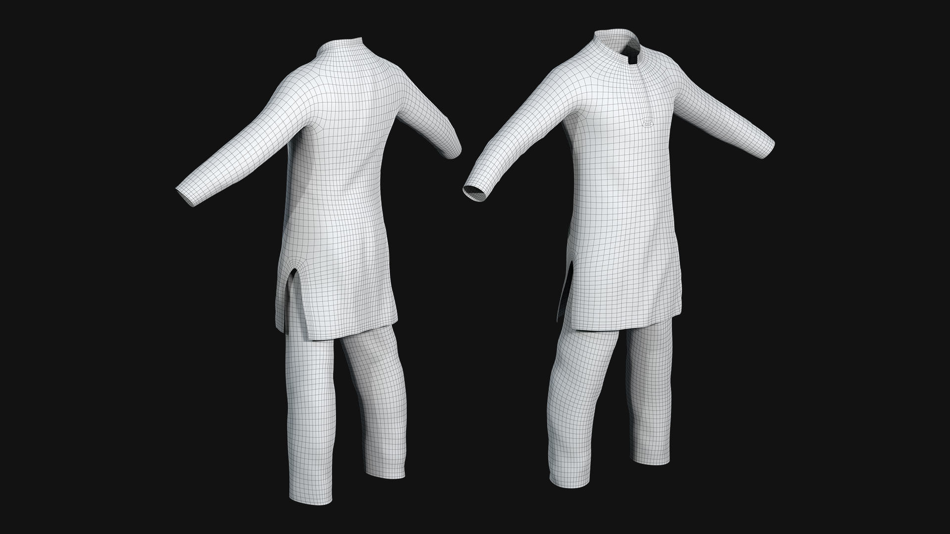 A Traditional Cloth for Men Punjabi 3D model_6