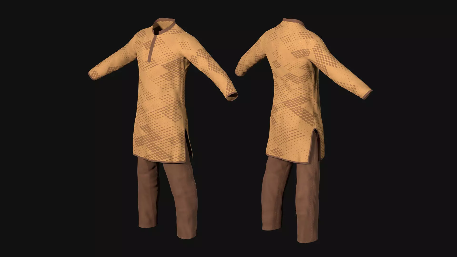 A Traditional Cloth for Men Punjabi 3D model_0