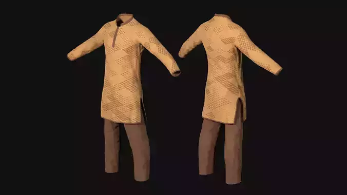 A Traditional Cloth for Men Punjabi 3D model