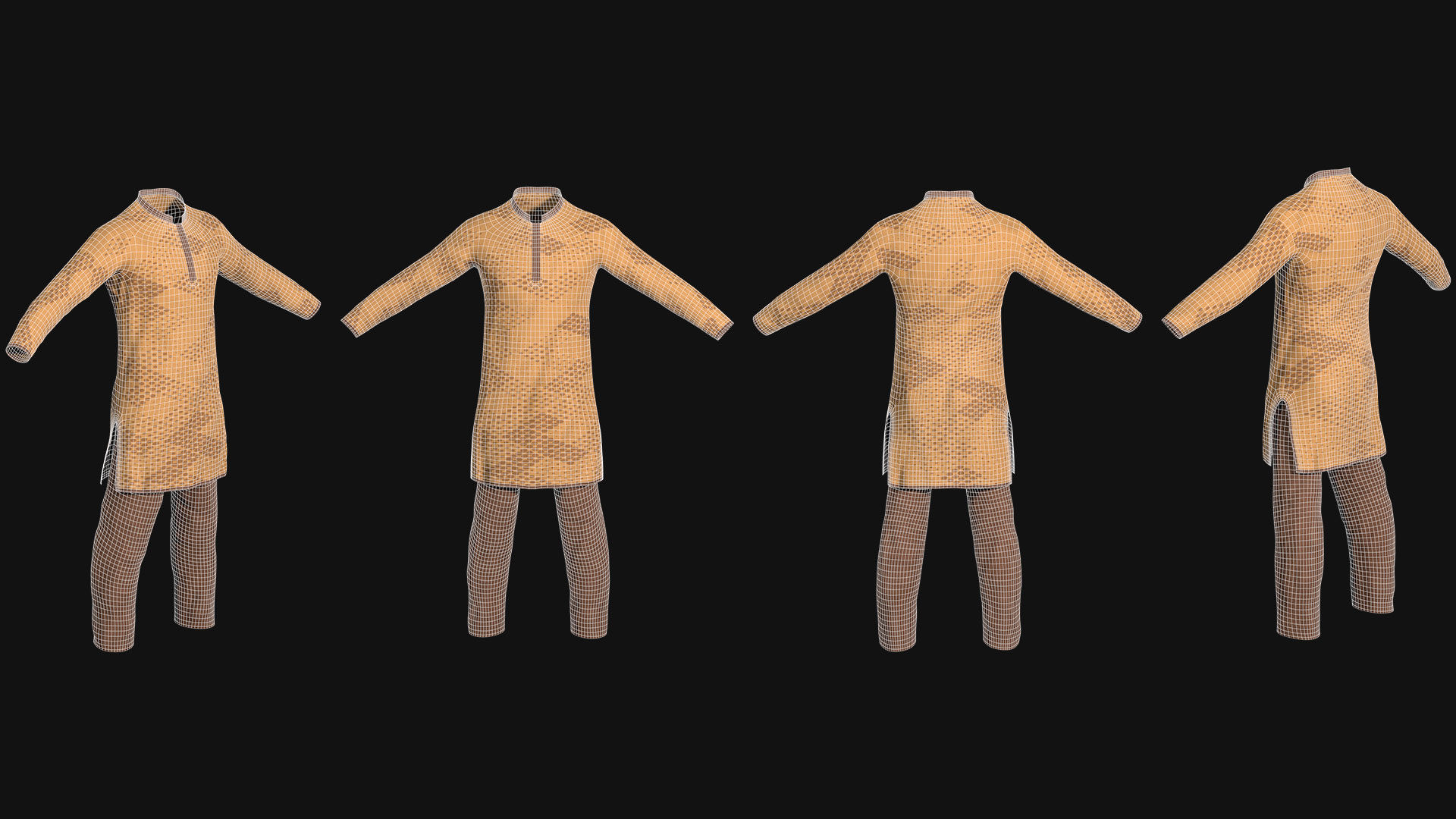 A Traditional Cloth for Men Punjabi 3D model_4