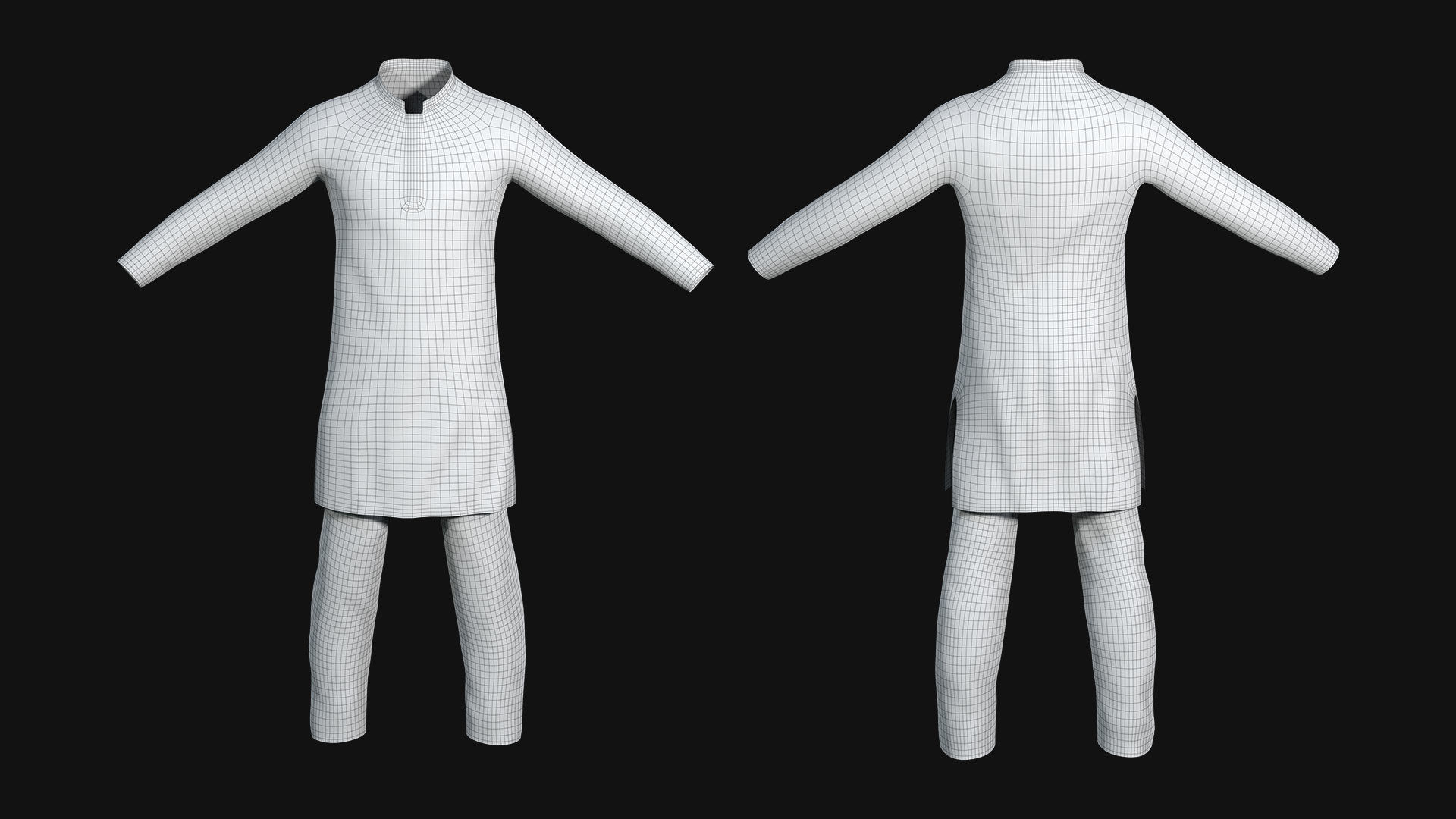 A Traditional Cloth for Men Punjabi 3D model_3