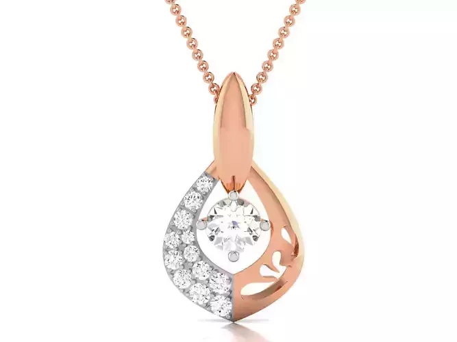 Women solitaire pendant 3dm render detail 