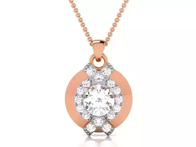 Women solitaire pendant 3dm render detail