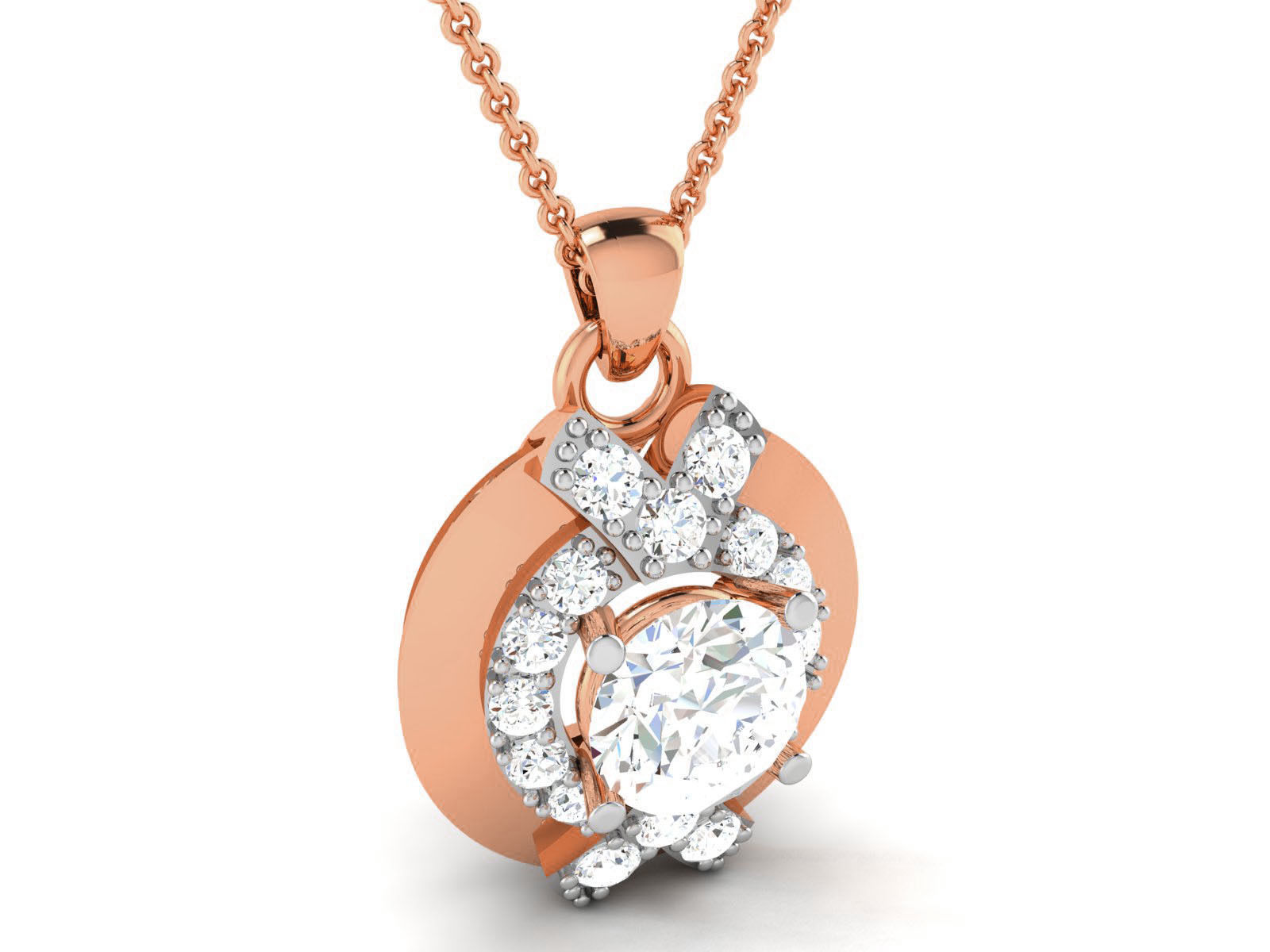Women solitaire pendant 3dm render detail 3D print model_3