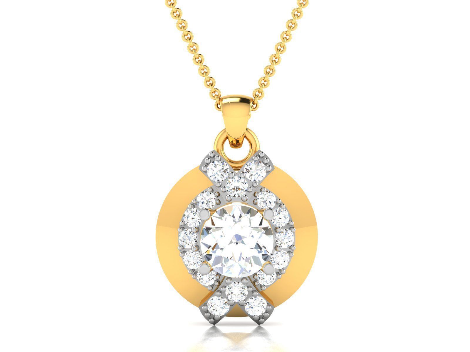 Women solitaire pendant 3dm render detail 3D print model_4