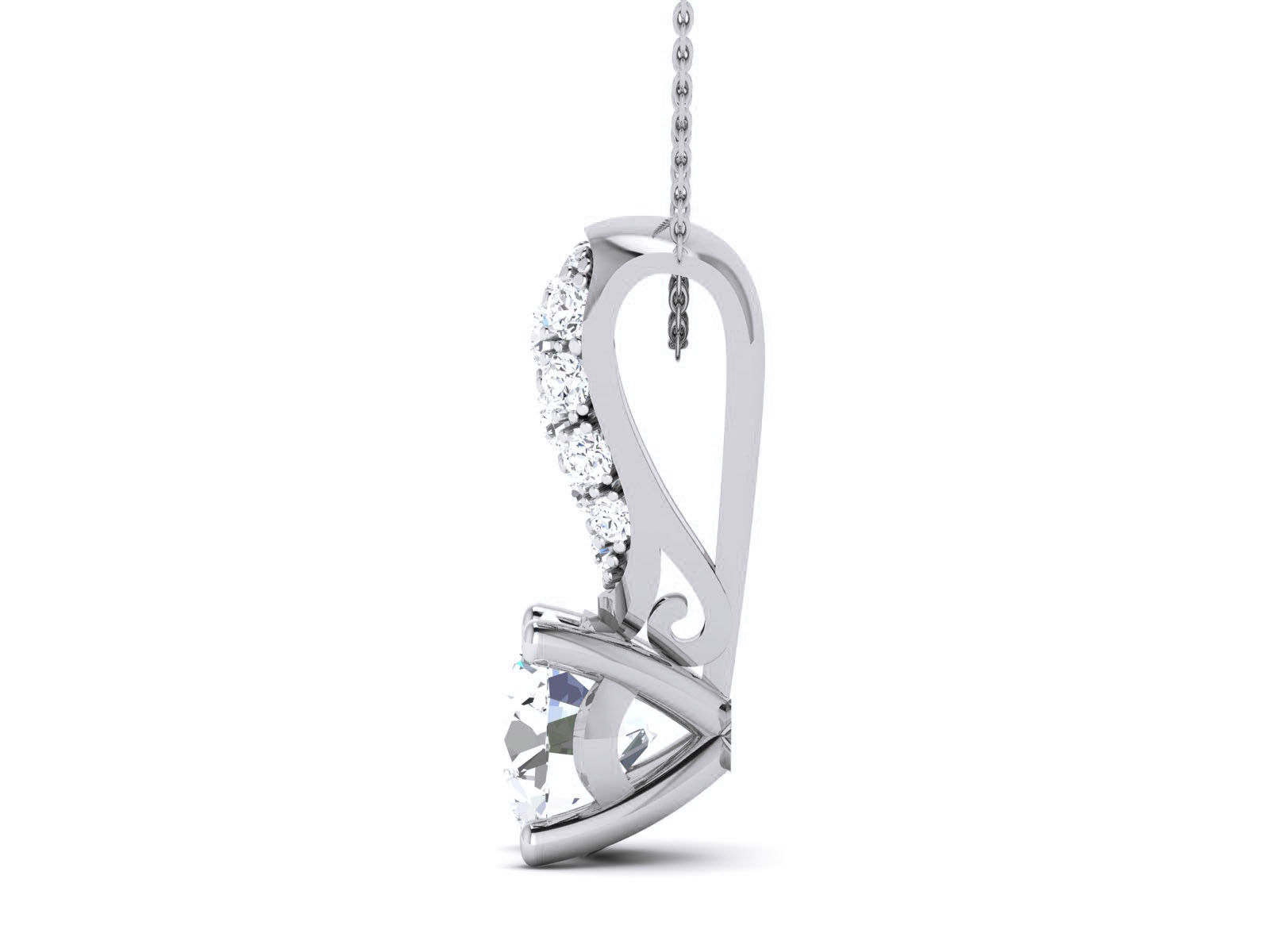 Women solitaire pendant 3dm render detail 3D print model_8