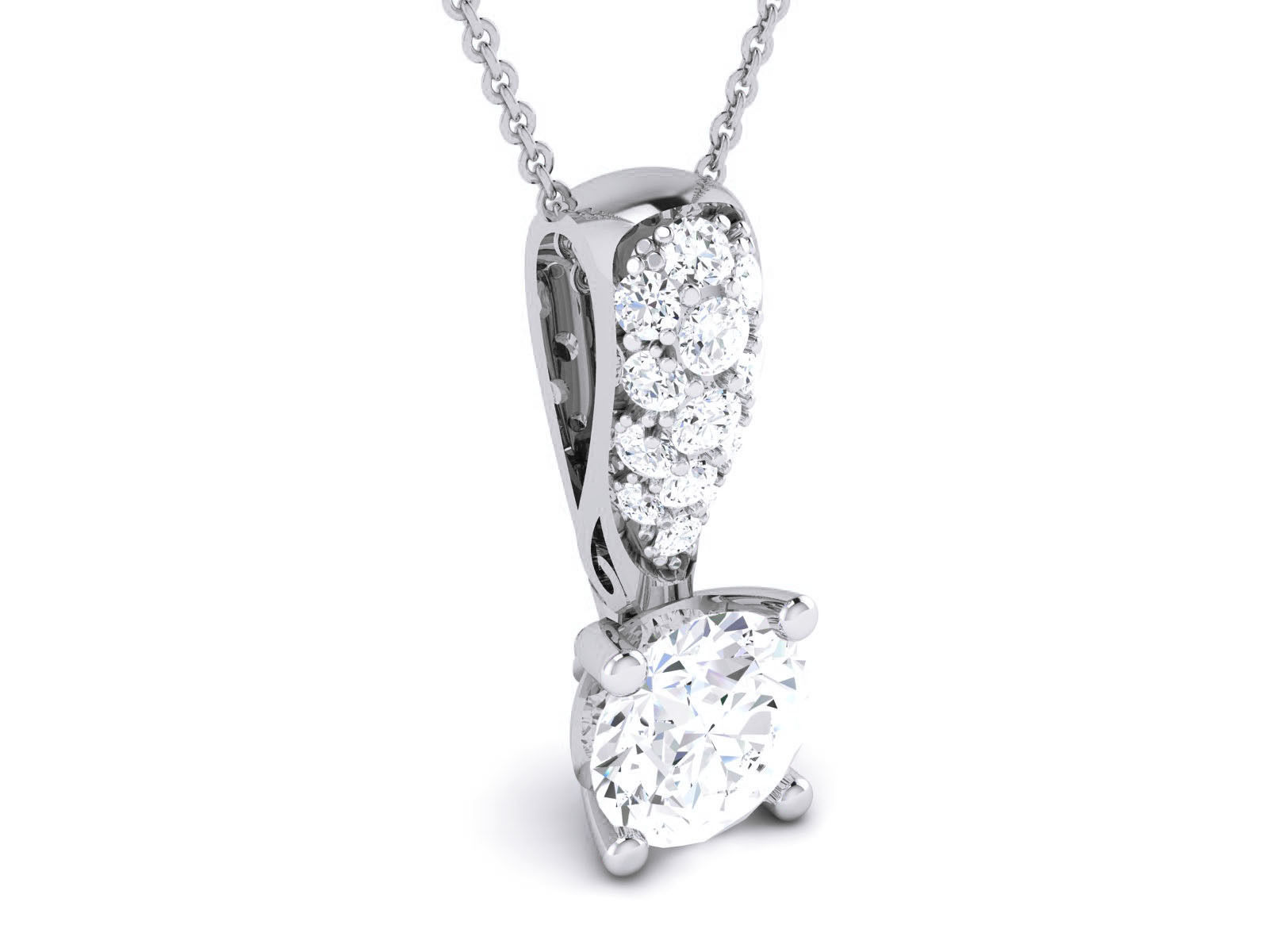 Women solitaire pendant 3dm render detail 3D print model_3