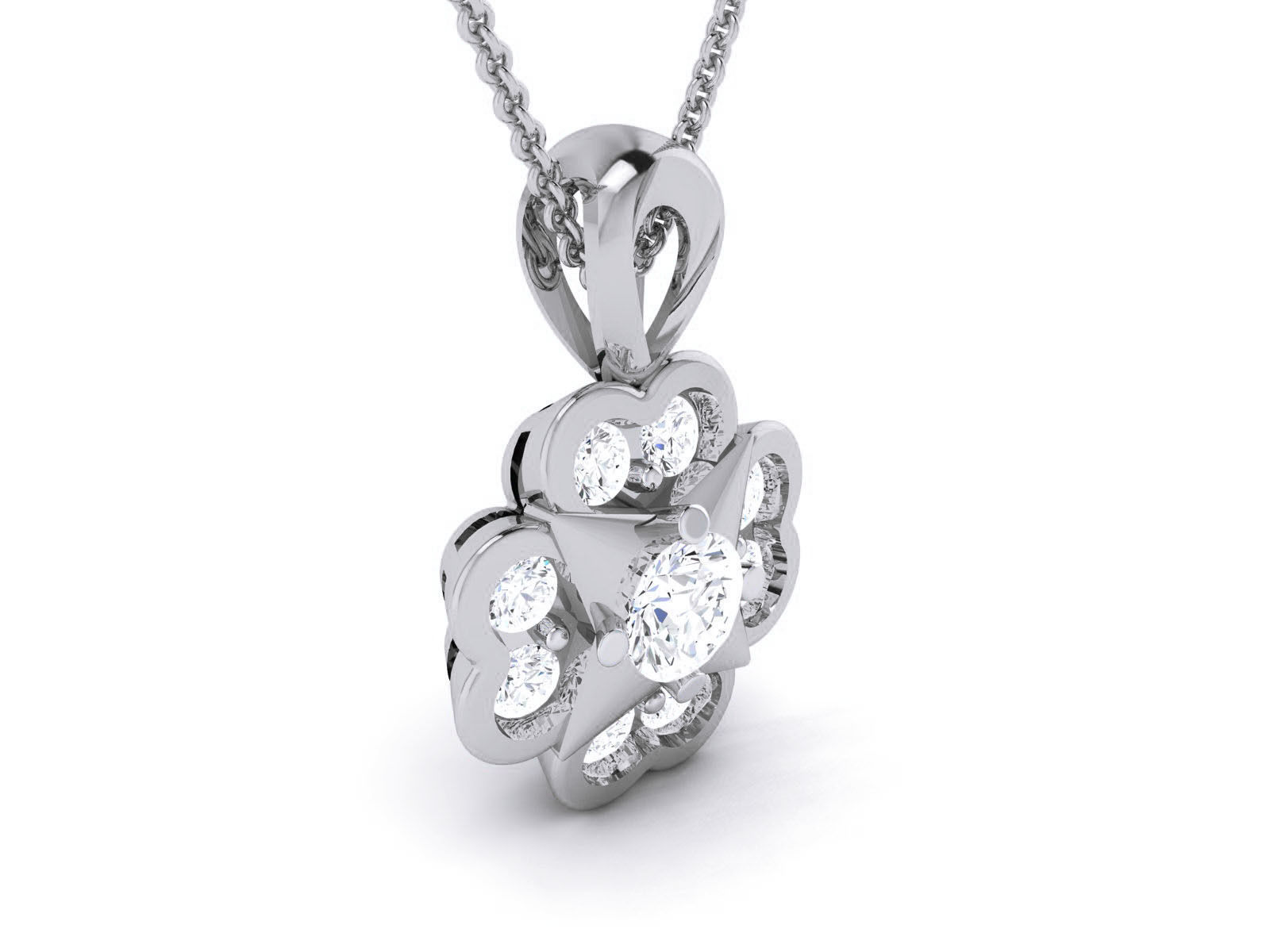 Women solitaire pendant 3dm render detail 3D print model_2