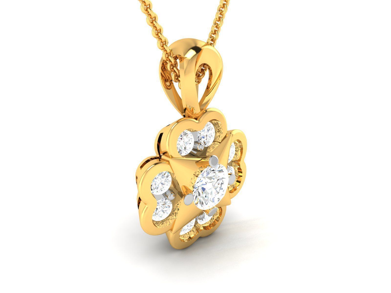 Women solitaire pendant 3dm render detail 3D print model_1