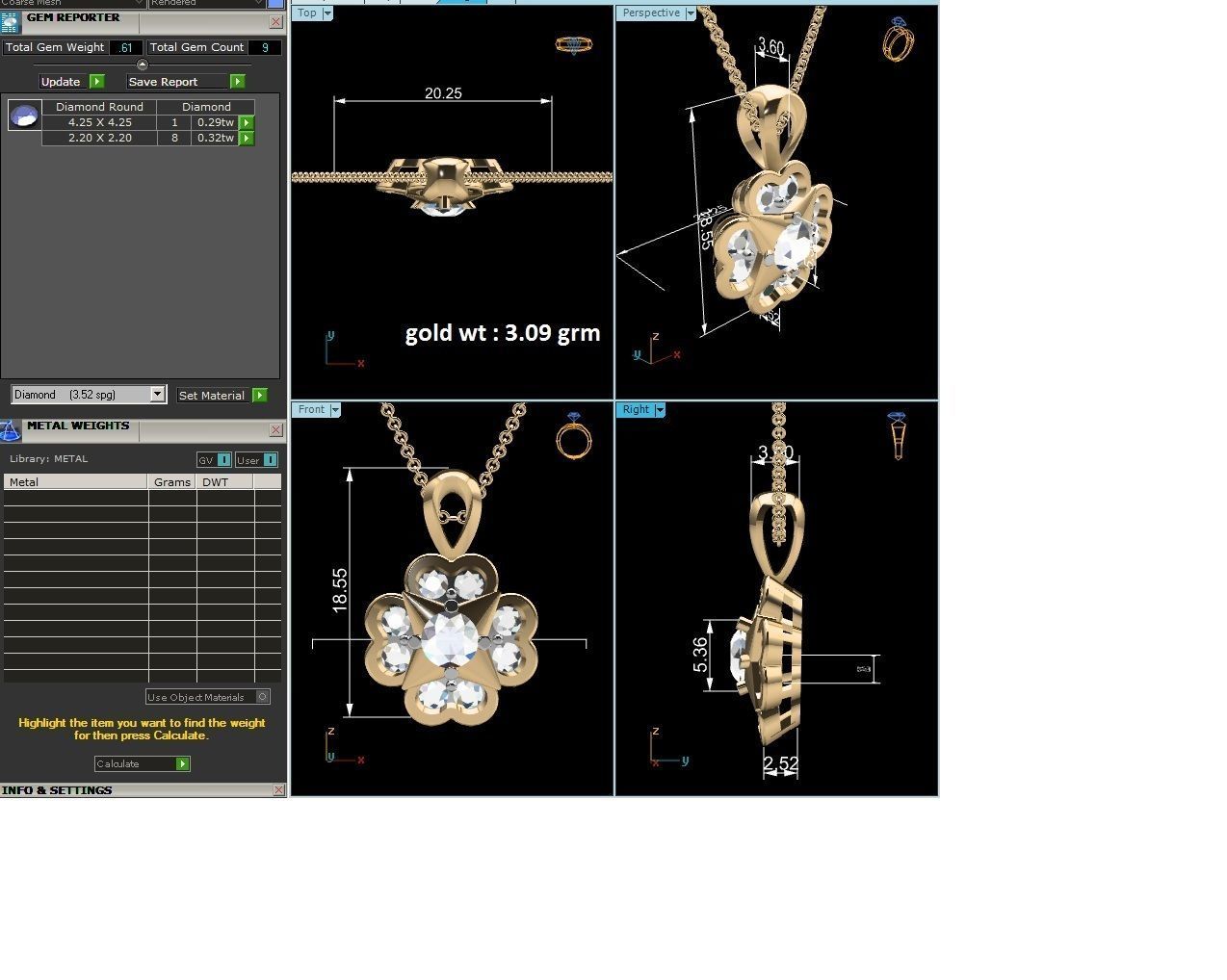 Women solitaire pendant 3dm render detail 3D print model_9