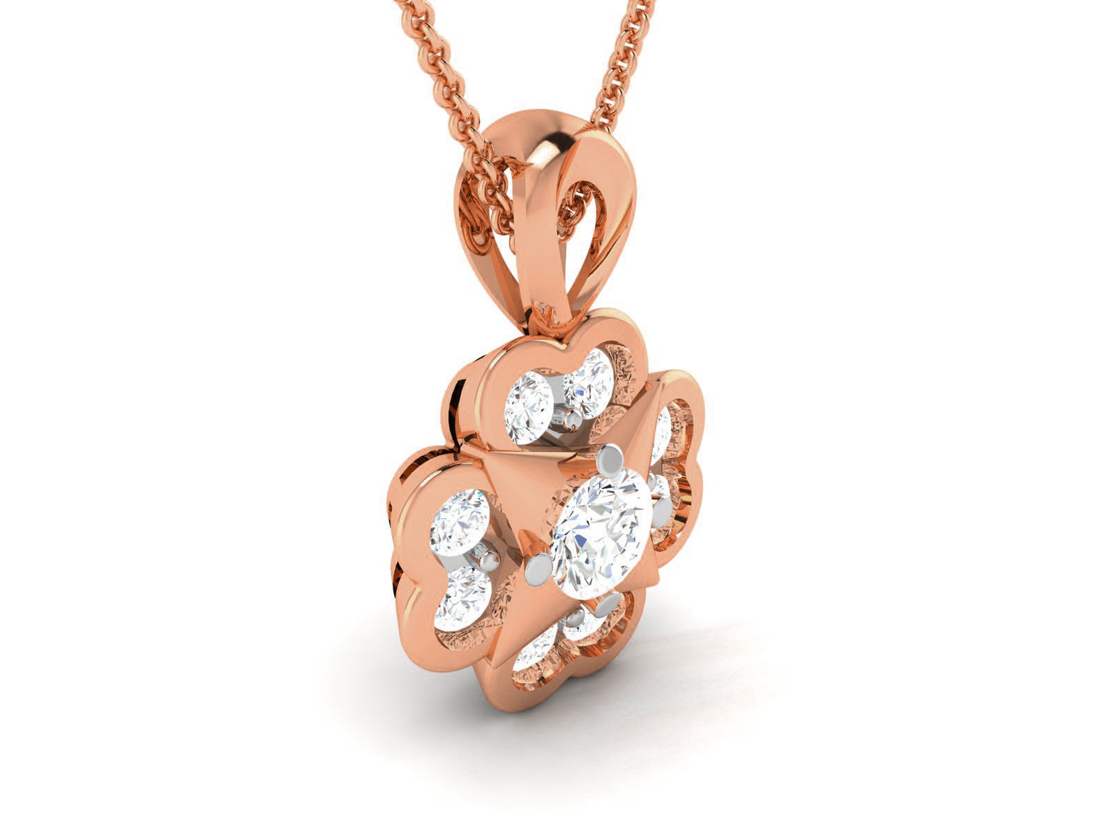 Women solitaire pendant 3dm render detail 3D print model_3