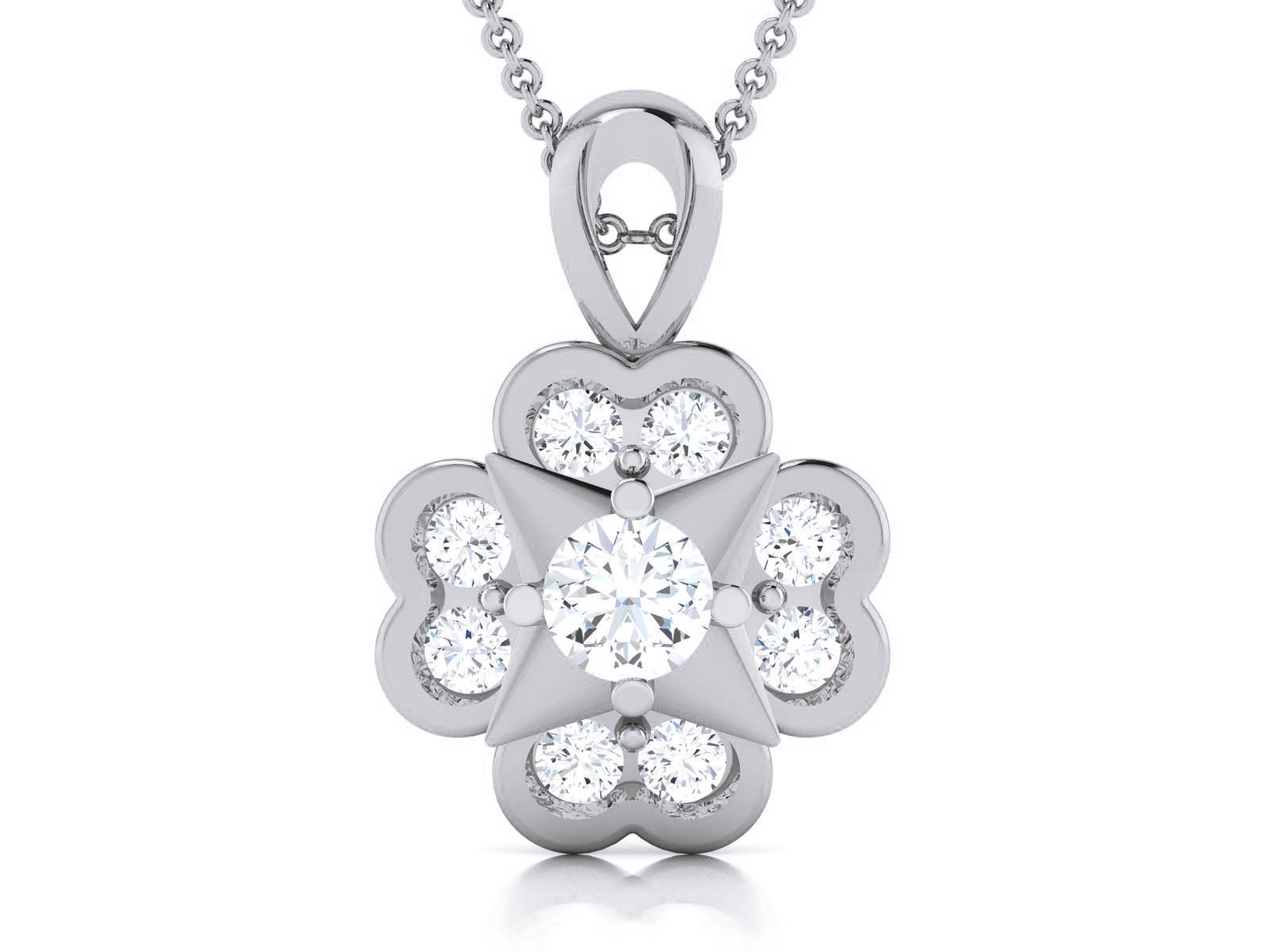 Women solitaire pendant 3dm render detail 3D print model_5