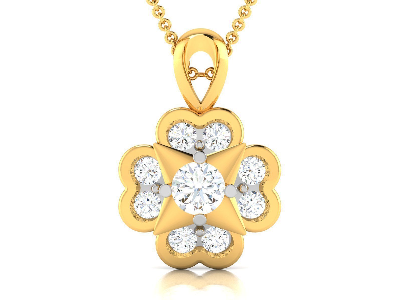 Women solitaire pendant 3dm render detail 3D print model_4