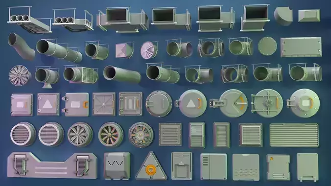 Industrial Kitbash - 8 - 55 pieces