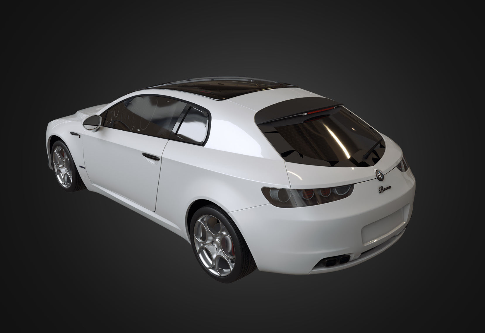 Alfa Romeo Brera Italia Independent 2009 Low-poly 3D model_4