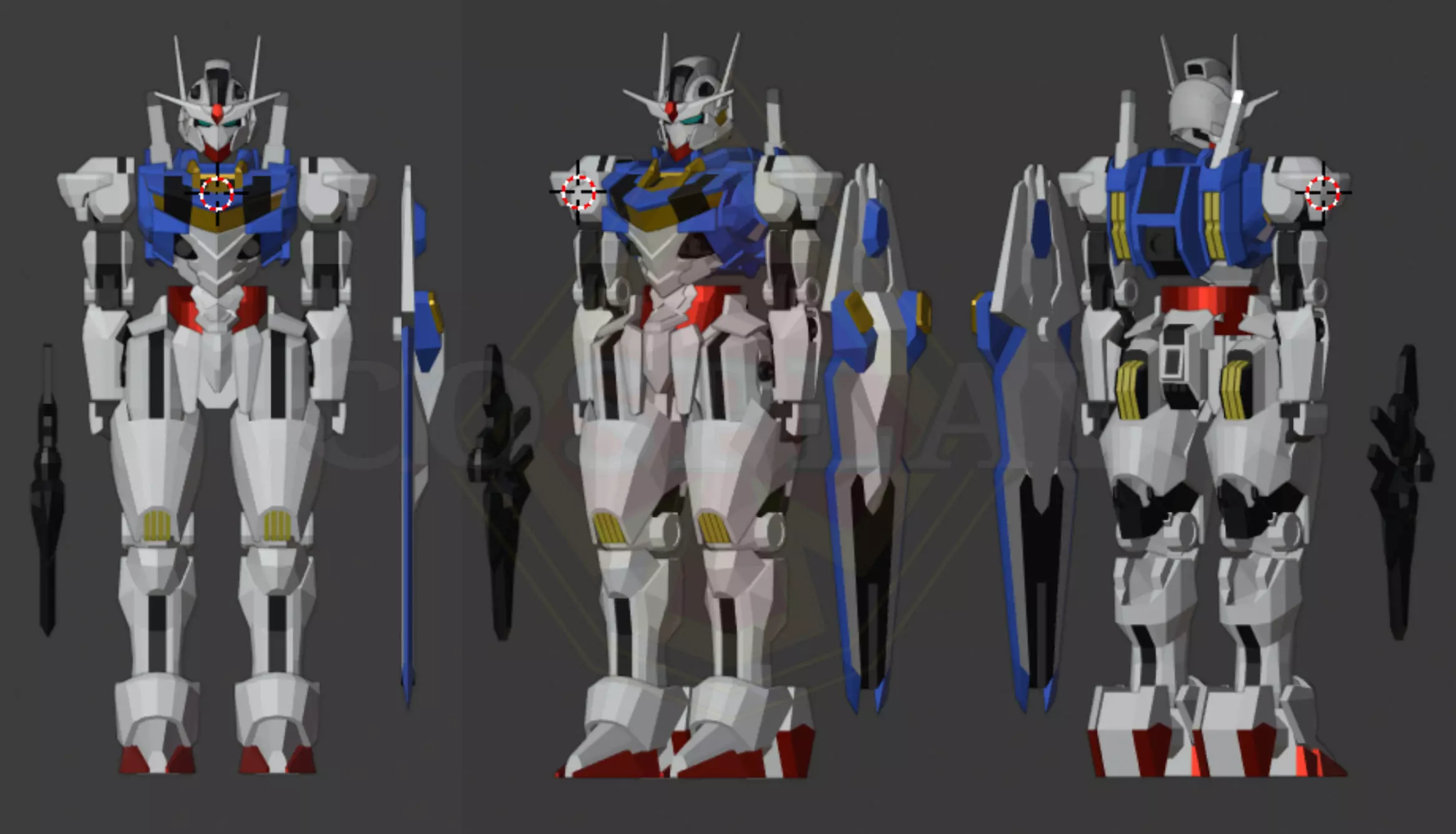 Gundam Aerial Cosplay Pepakura Foam Unfold 3D model_0
