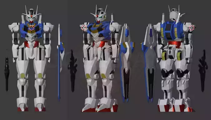 Gundam Aerial Cosplay Pepakura Foam Unfold 3D model