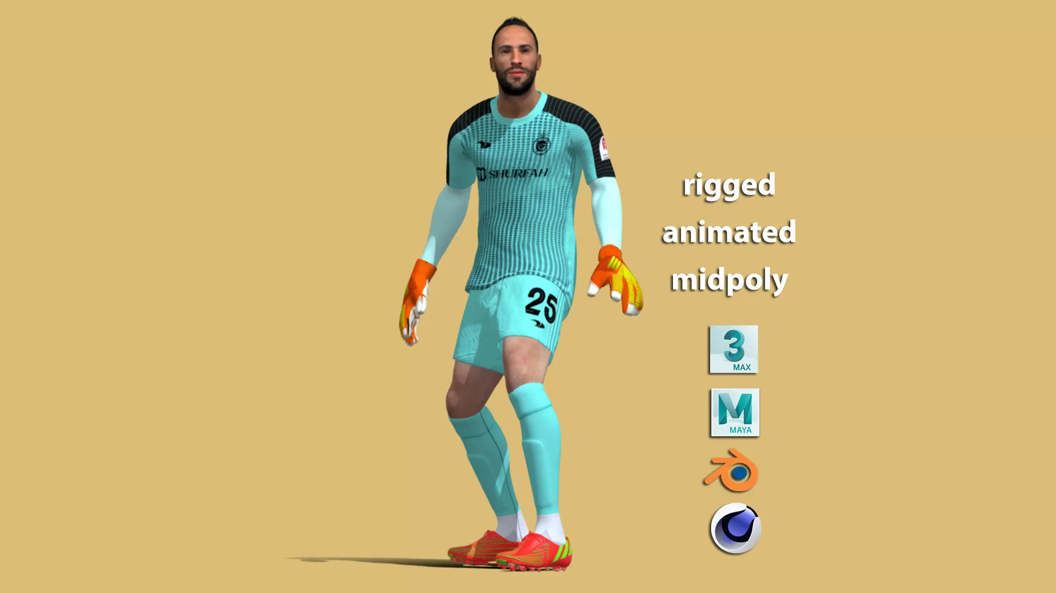 3D Rigged David Ospina Al Nassr 3D model