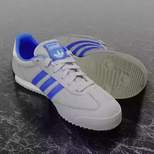 ADIDAS 3D SHOES - WHIE - BLUE - DRAGON
