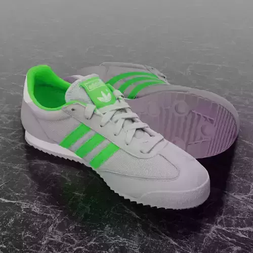 ADIDAS 3D SHOES - WHITE - GREEN - DRAGON