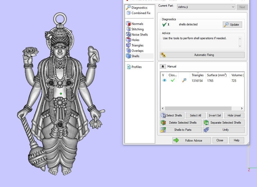 VISHNU JI PENDANT 3D print model_1