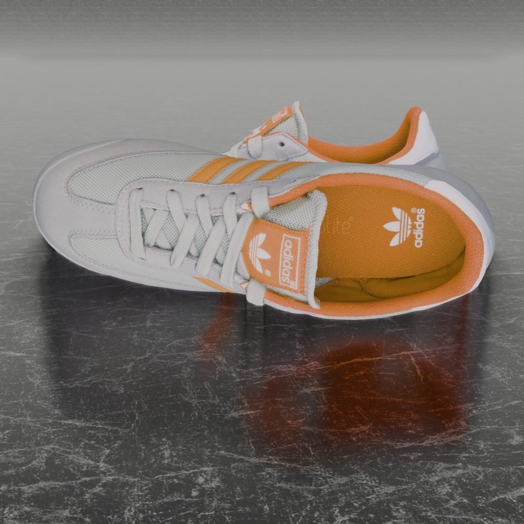 ADIDAS 3D SHOES - WHIE - ORANGE Low-poly 3D model_10