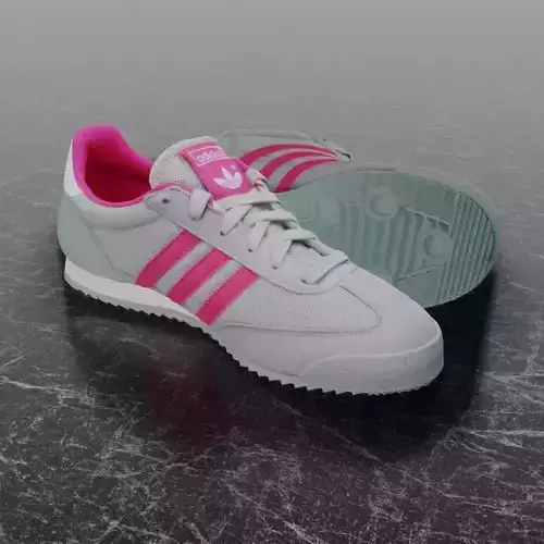 ADIDAS 3D SHOES - WHITE - PINK - DRAGON