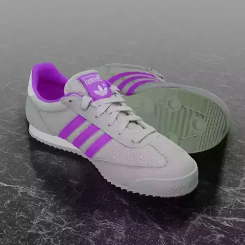 ADIDAS 3D SHOES - WHITE - PURPLE - DRAGON