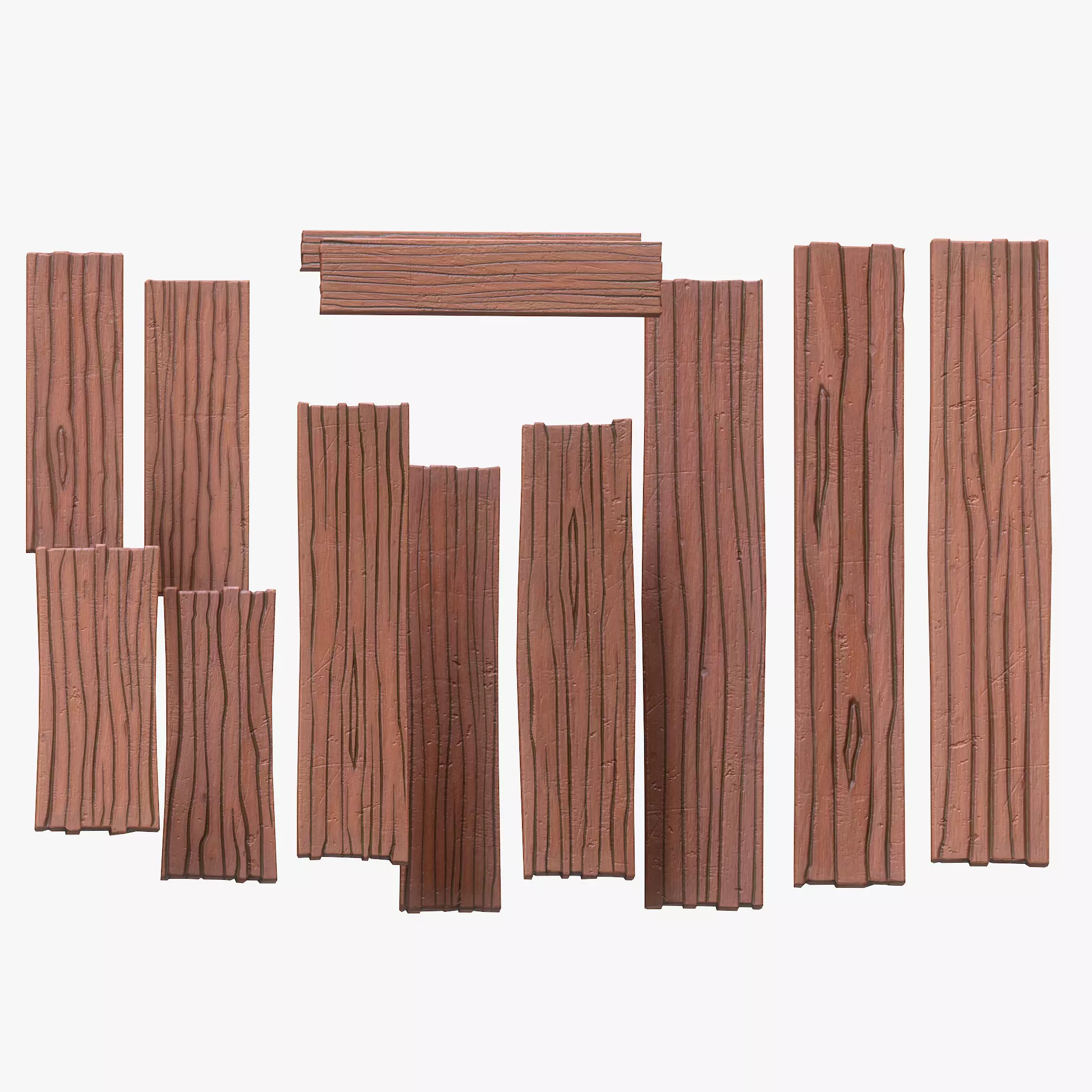 Stylized Wood Plank Low-poly 3D model_0