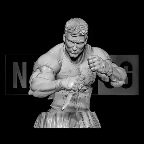 Fan Art Punisher combat pose - Bust 3D print model
