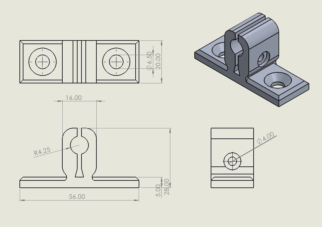 8MM linear rail support 8MM linear guide support Free 3D print model_3