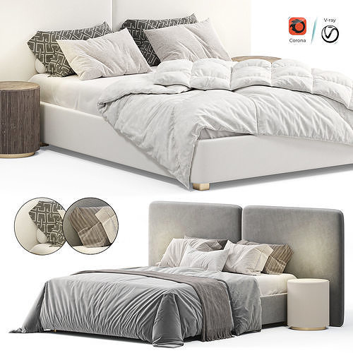 Bed level 06 white 3D model