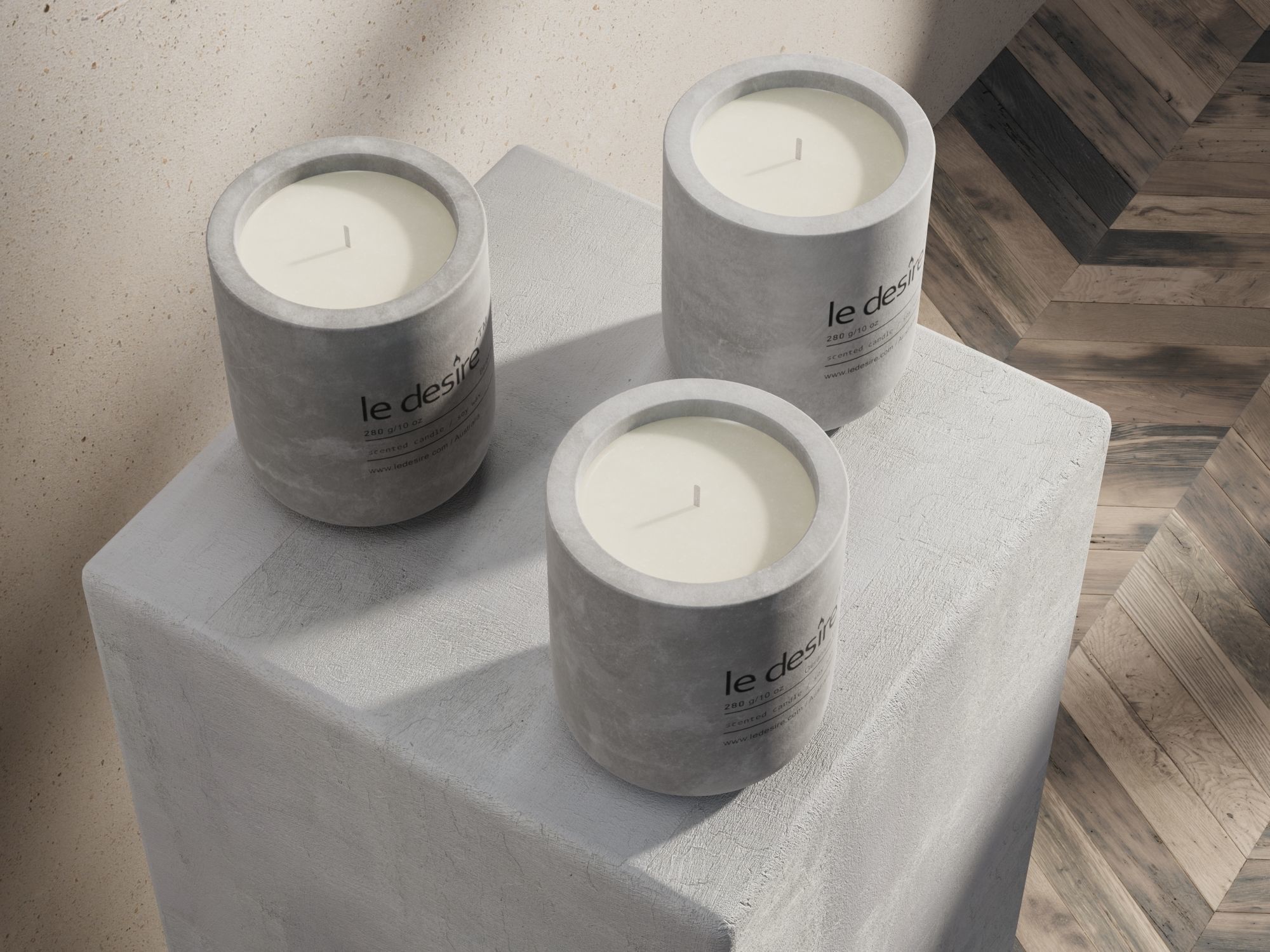Concrete Candles 2 3D model_1