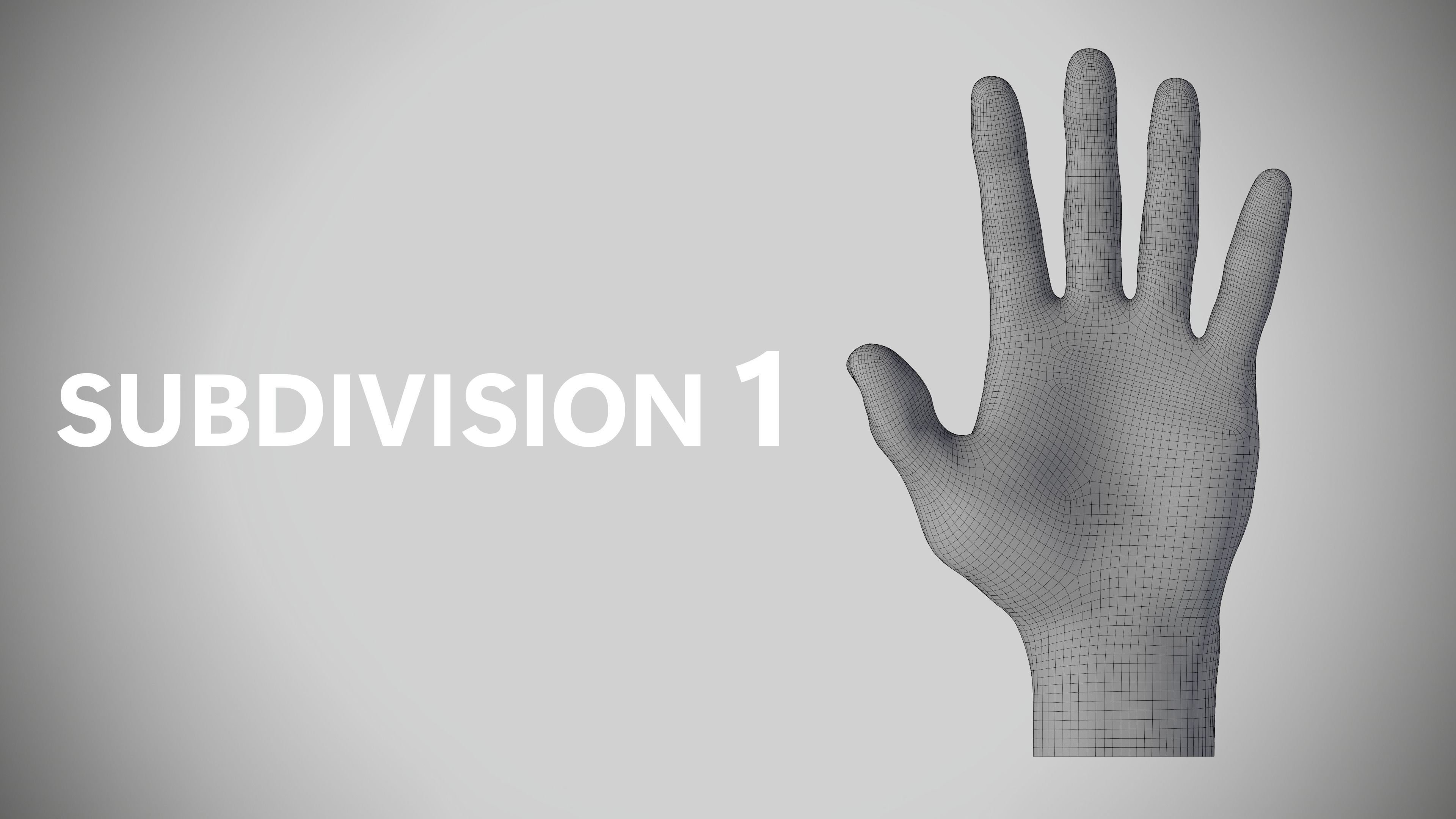 Human Hand Low-poly 3D model_7