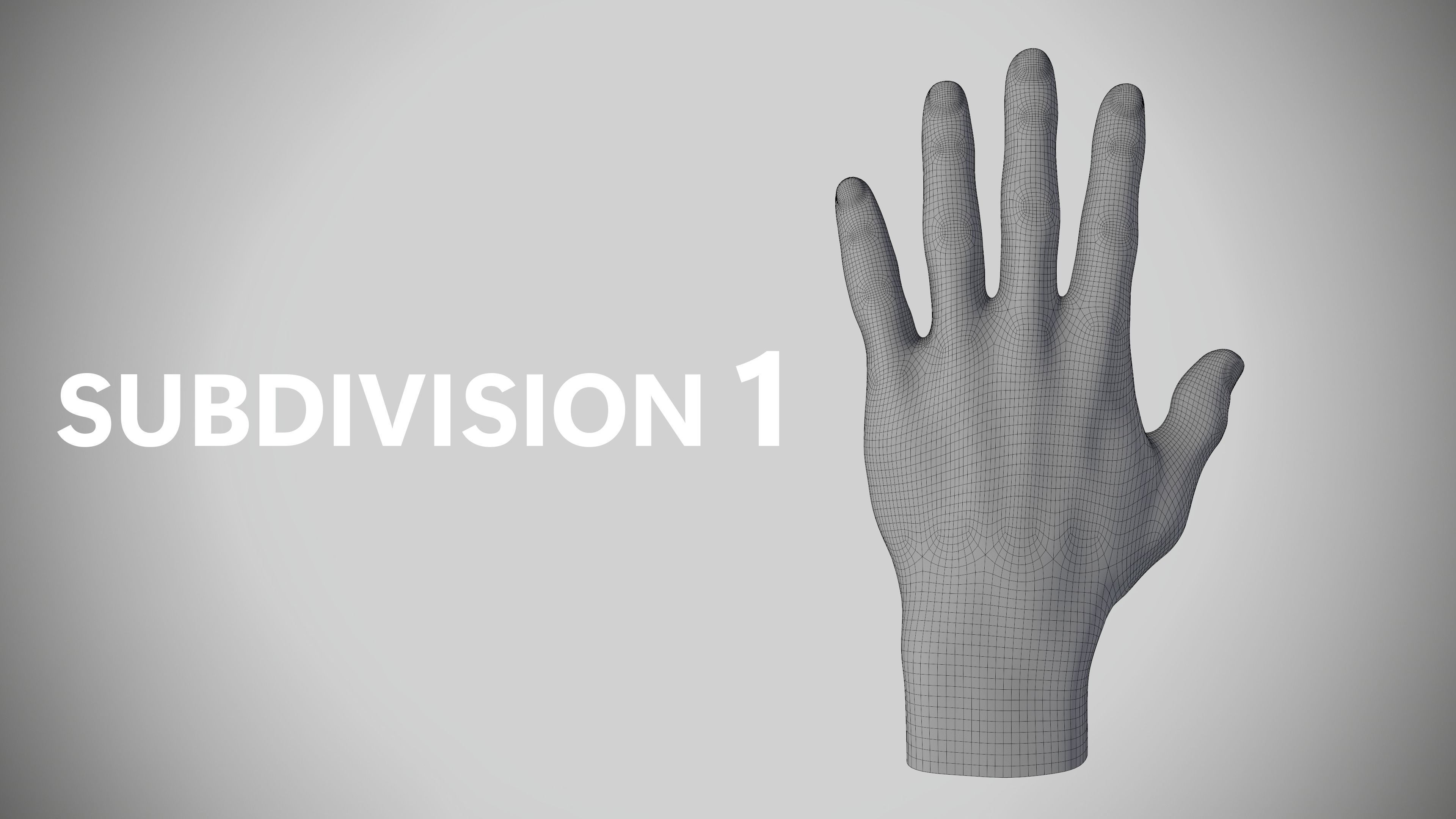 Human Hand Low-poly 3D model_5