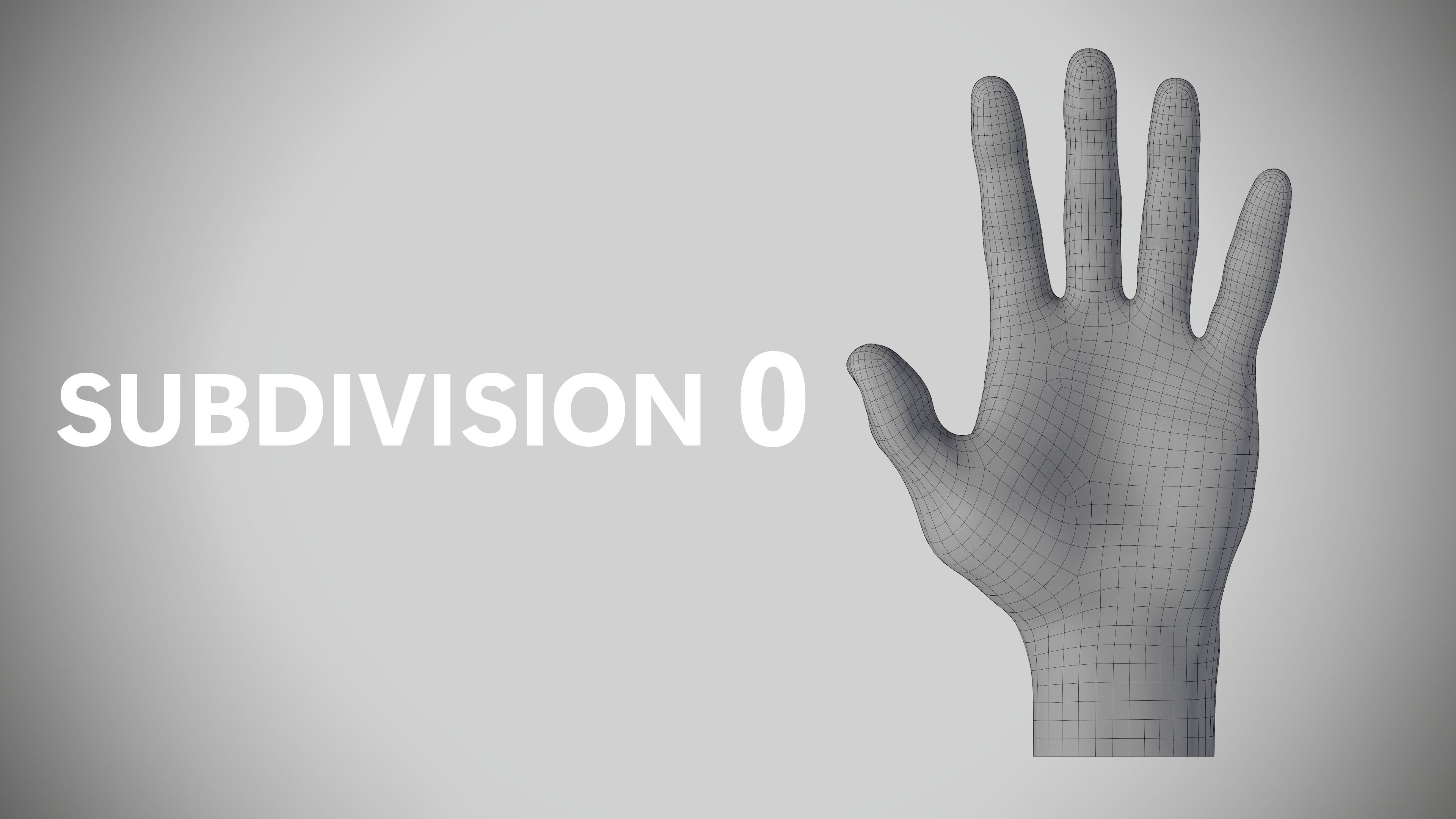Human Hand Low-poly 3D model_6