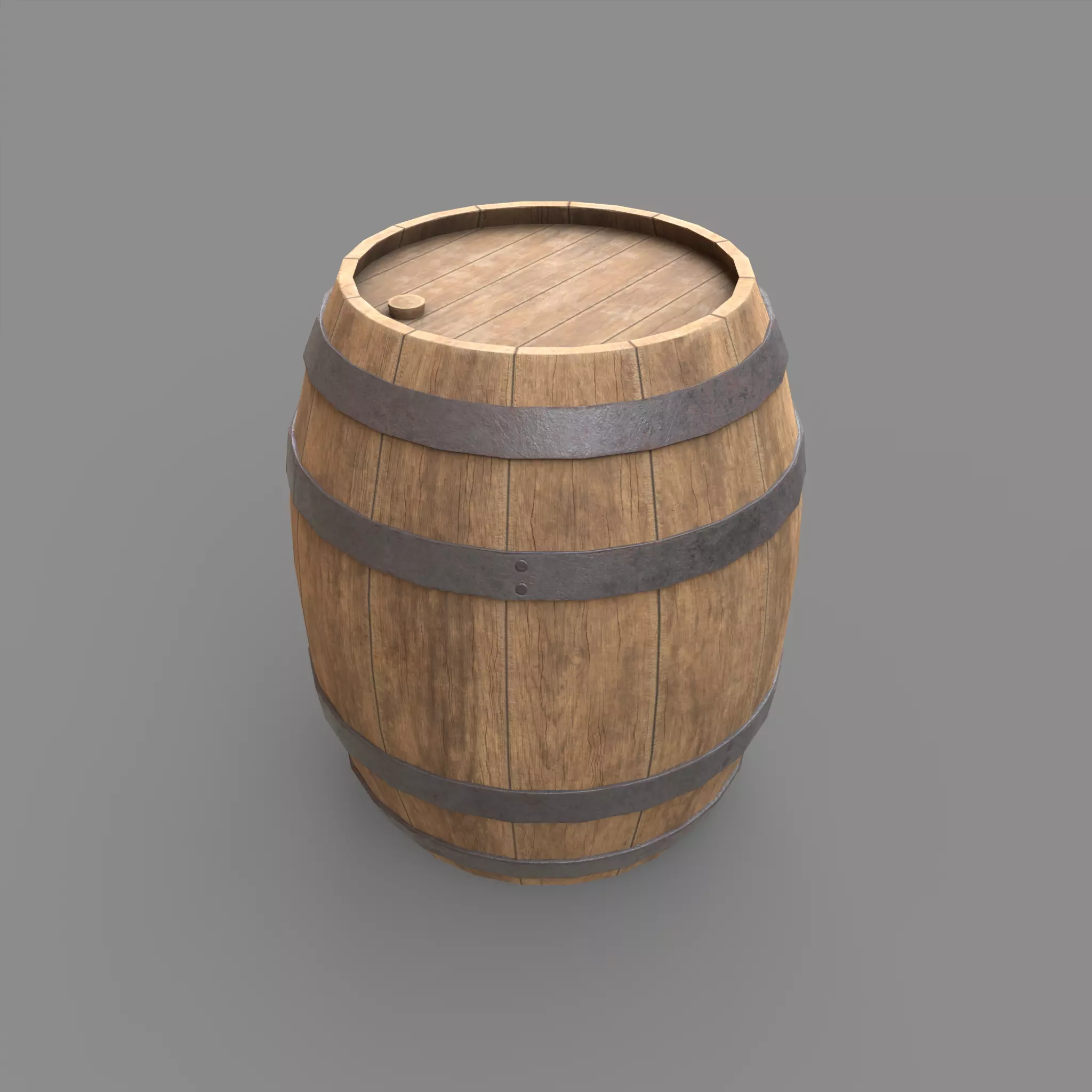 Wooden Barrel Vine Whiskey Gameready Low-poly 3D model