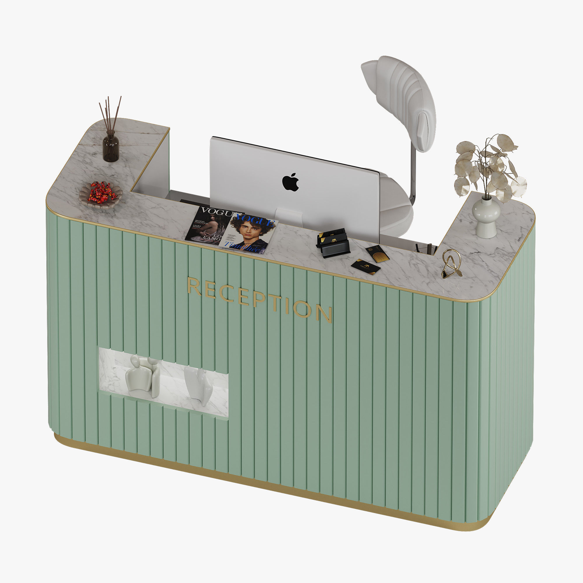 Recepcion Square Beauty Salon Low-poly 3D model_4