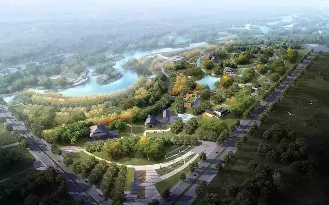 3Dmax fashion city commercial square building  01