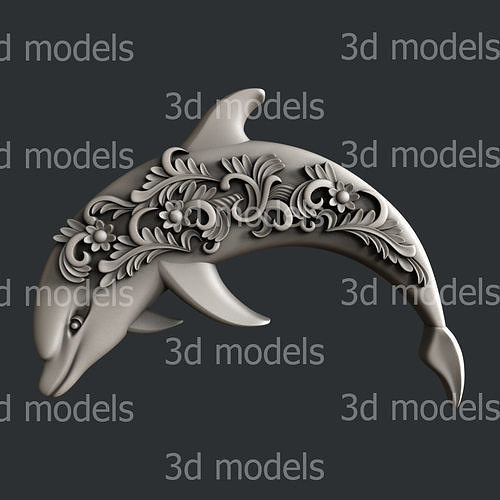 3d STL models for CNC or 3d printer dolphin decor P461 3D model