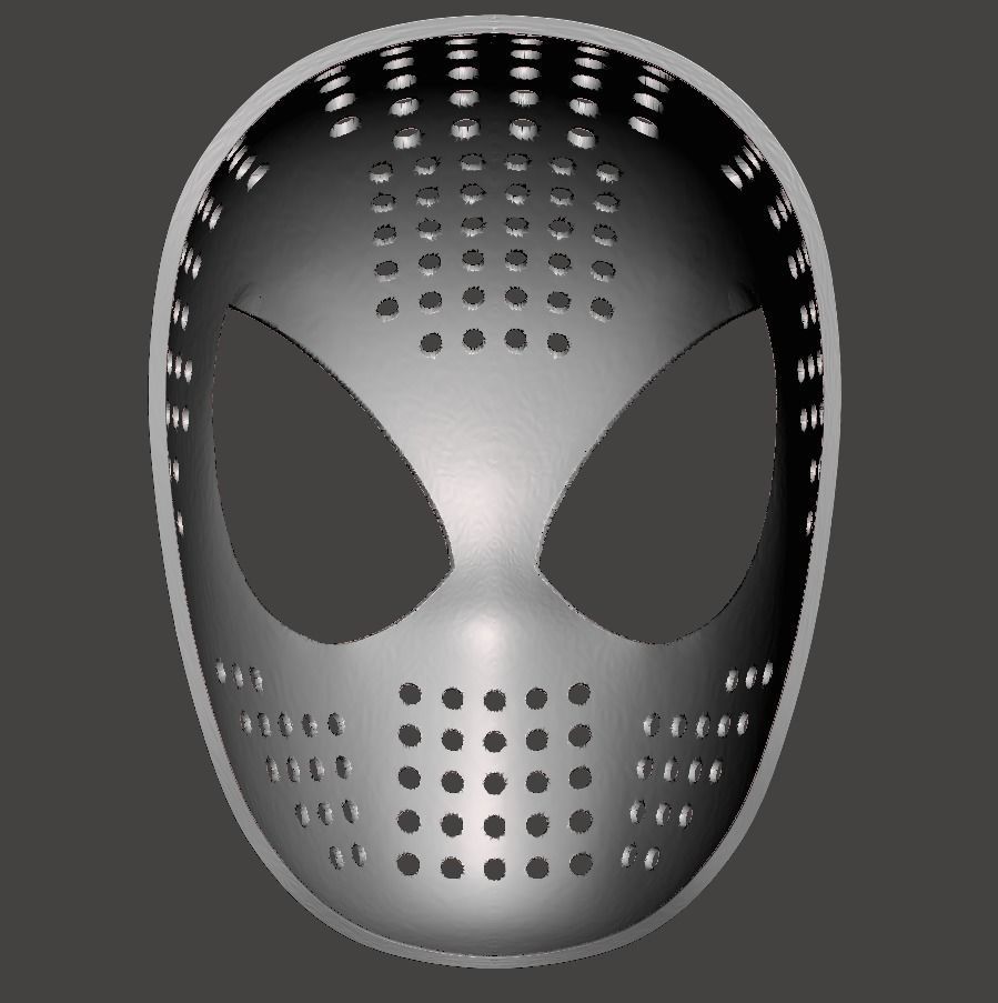 spiderman face shell 3d model for 3d printing  3D print model_3