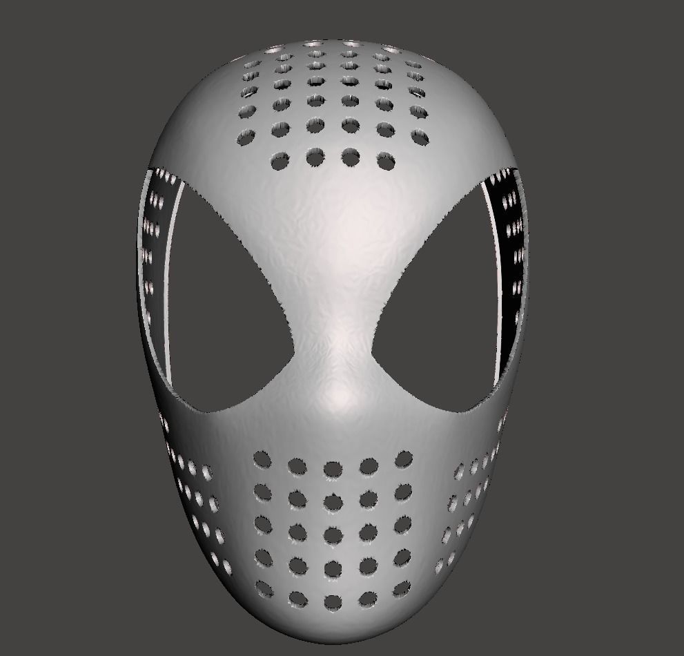 spiderman face shell 3d model for 3d printing  3D print model_1