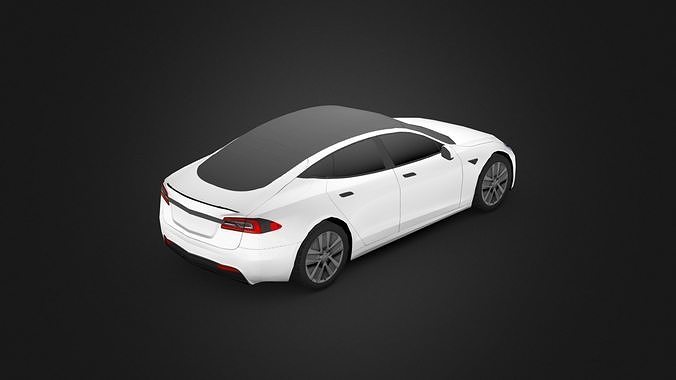 Tesla Model S Plaid Low-poly 3D model