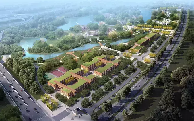 3Dmax fashion city commercial square building 02