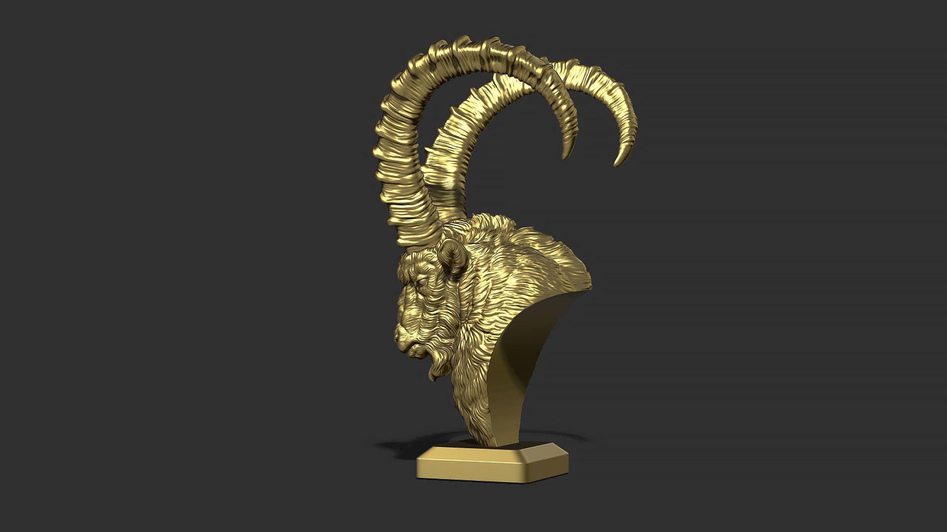Nubian Ibex bust 3D print model_12