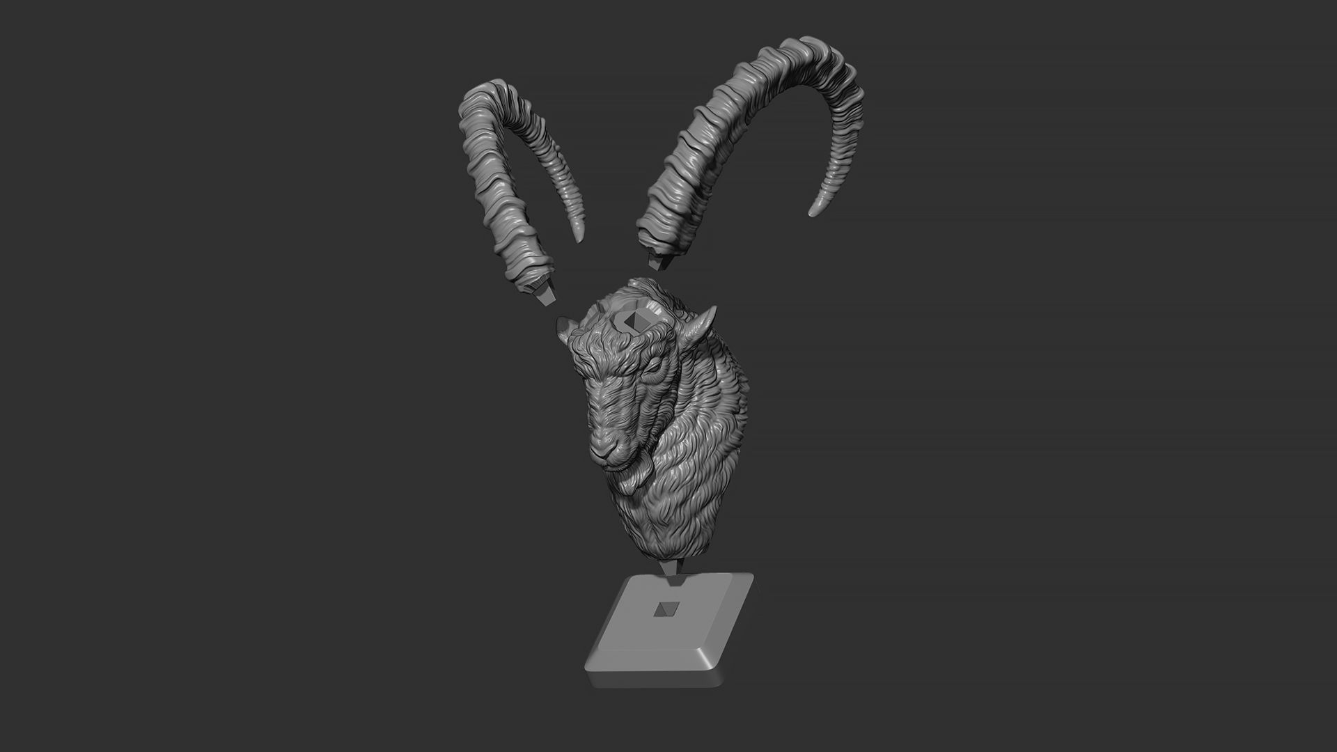 Nubian Ibex bust 3D print model_25