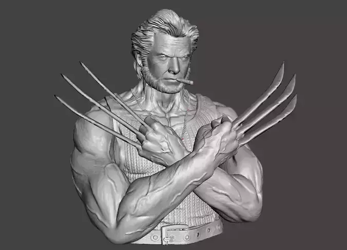 wolverine pose bust 3d printable 